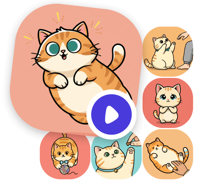 Ready-made cat emotions illustration