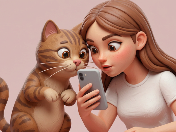 Cute cat affection scenario